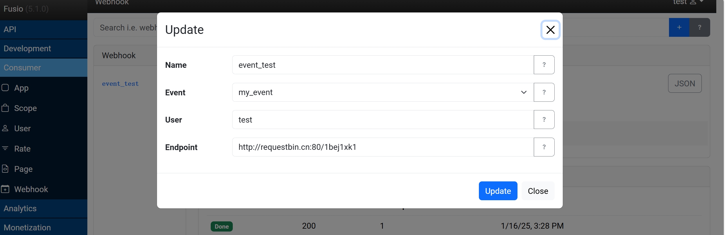 Fusio Api 之Event